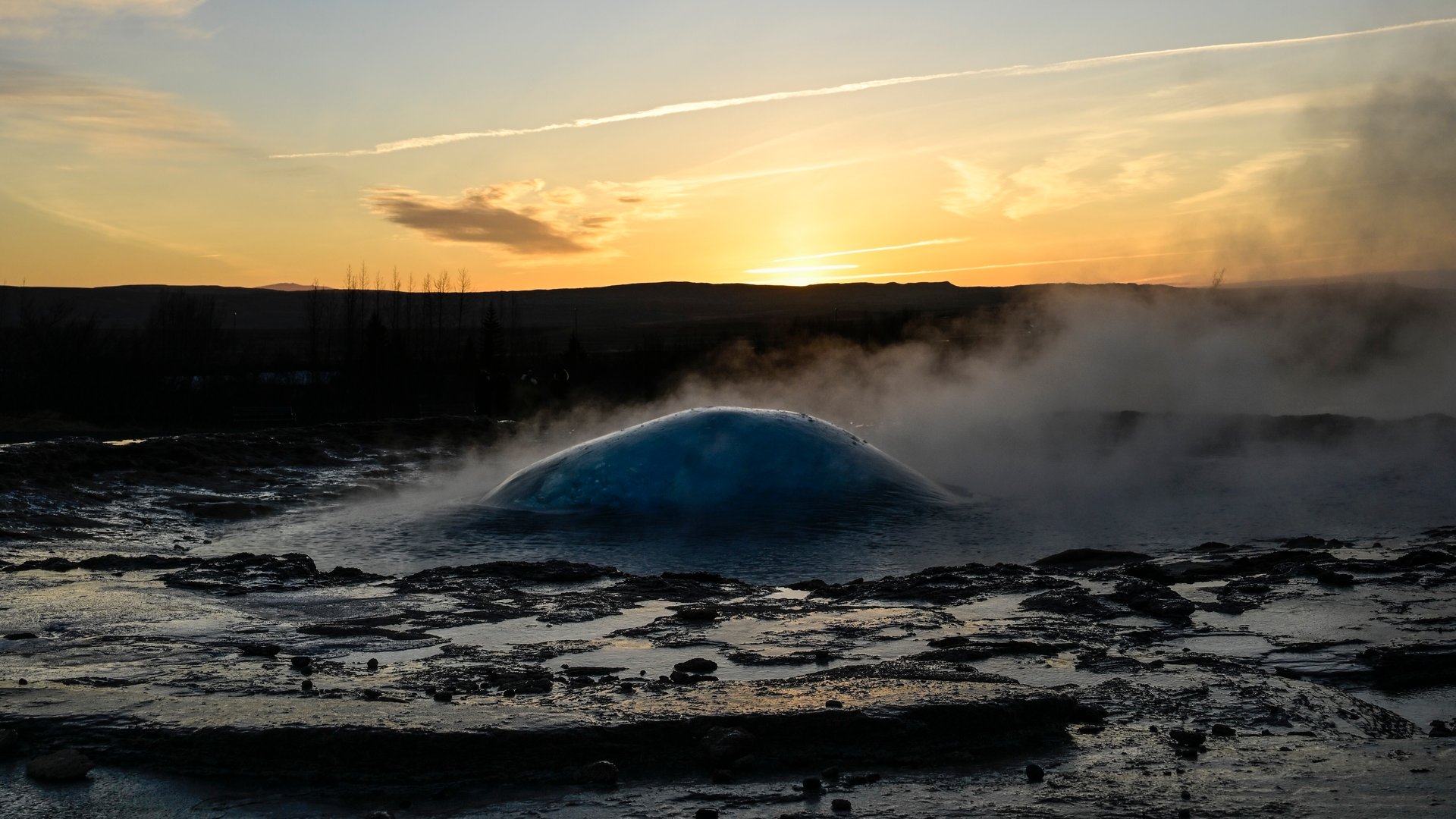 Scenic Golden Circle landscape in Iceland with waterfalls and geothermal areas