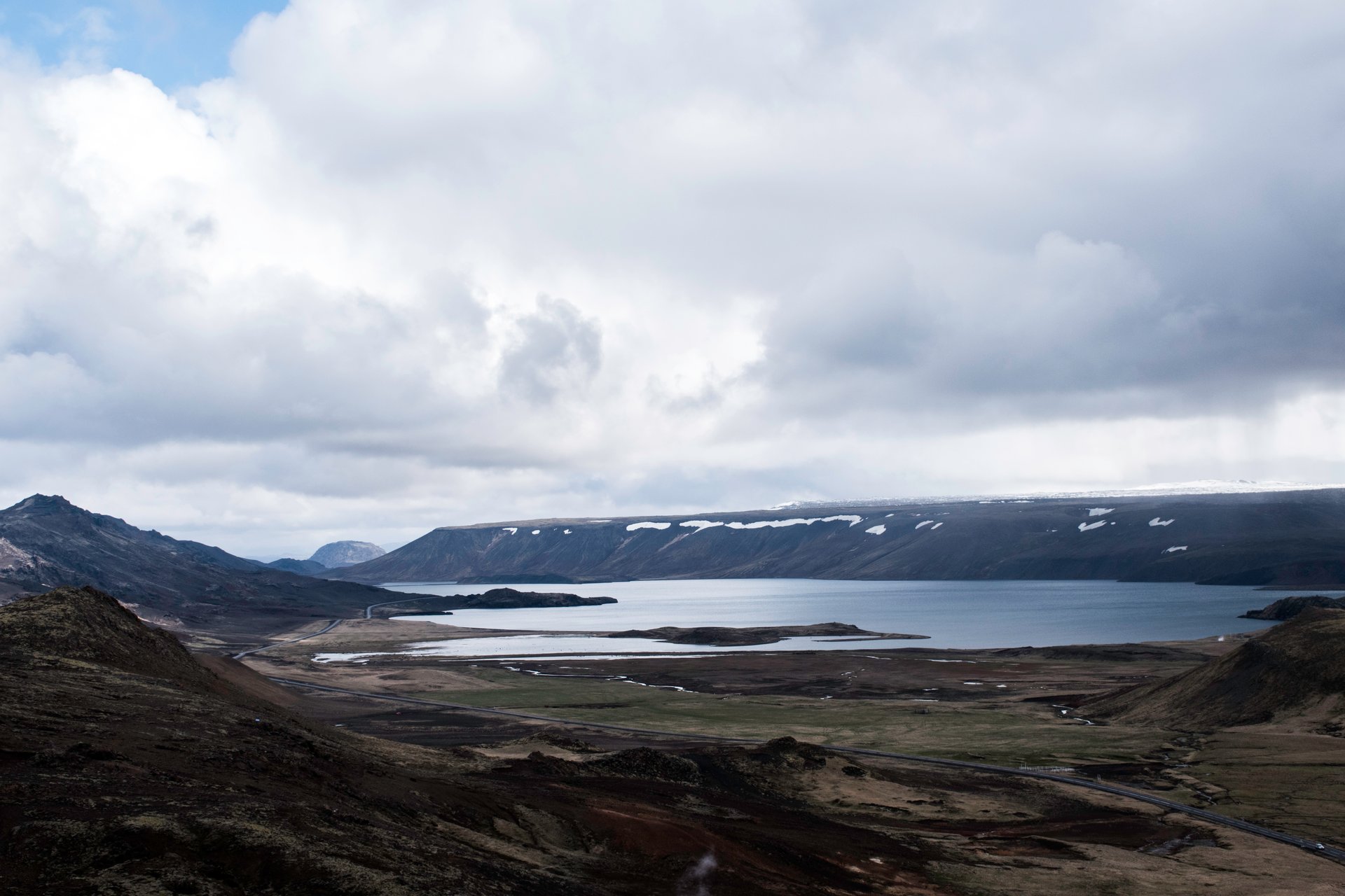 Kleifarvatn lake on the Reykjanes Peninsula in May Iceland