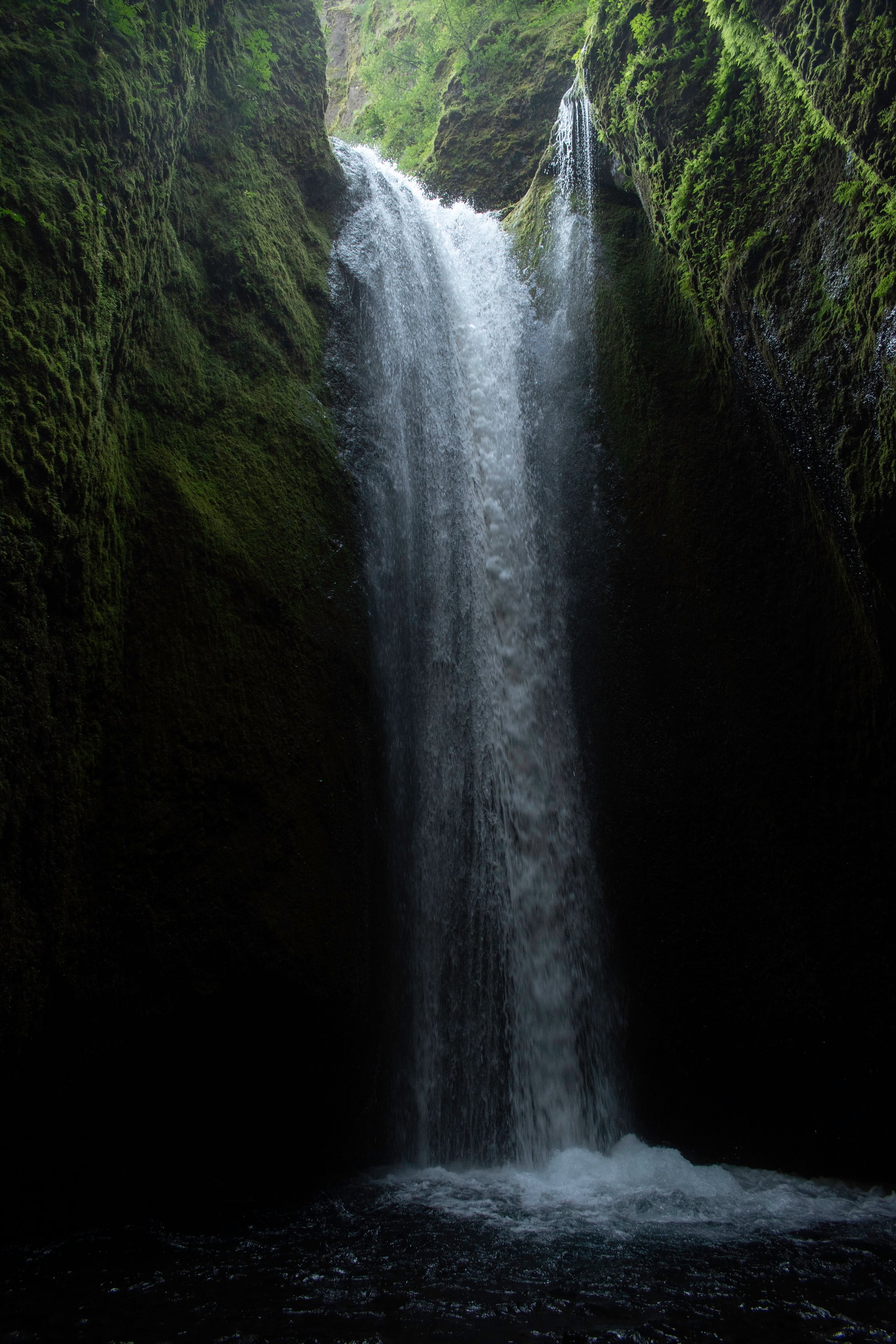 Hidden cascade at the back of the Nauthúsagíl gorge