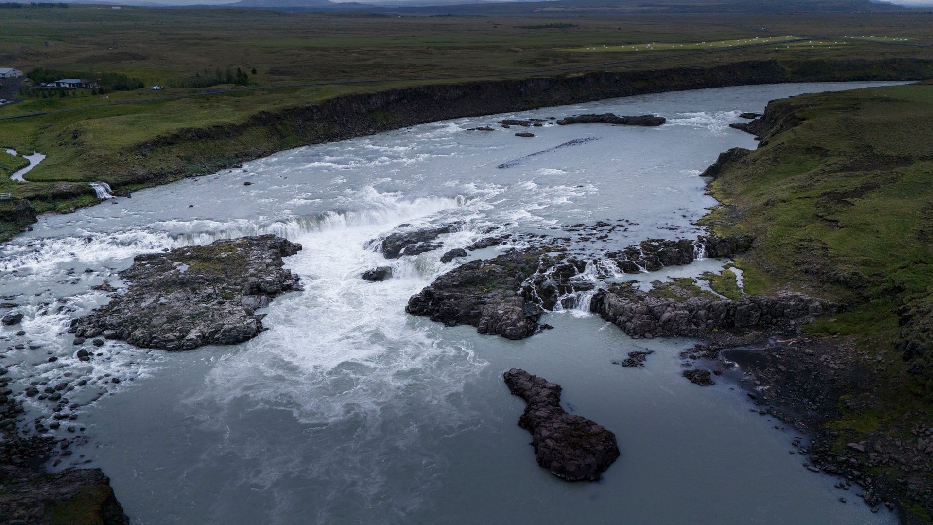 Churning basin below Urriðafoss in South Iceland