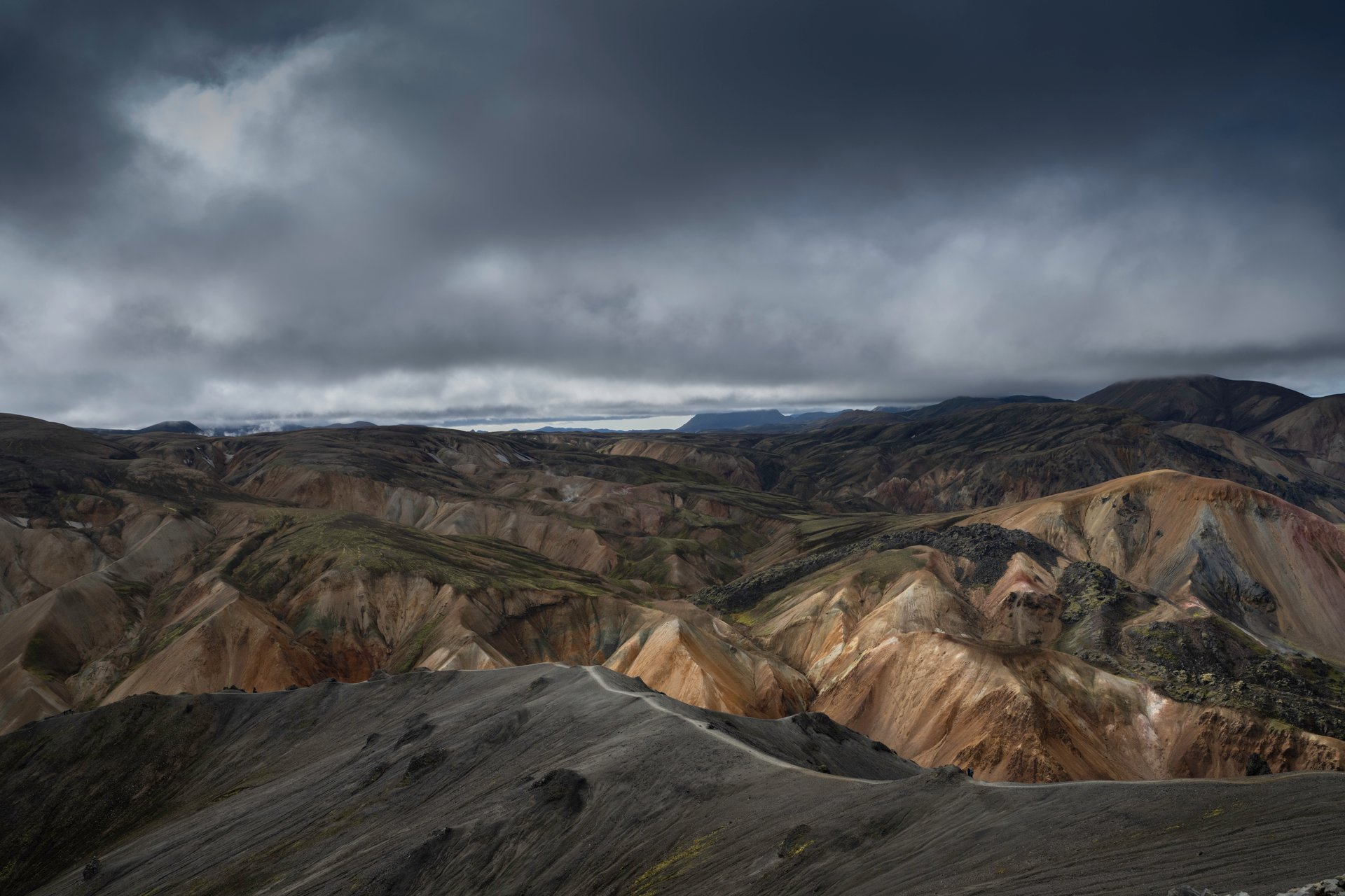 Bláhnúkur blue peak hiking Landmannalaugar Iceland