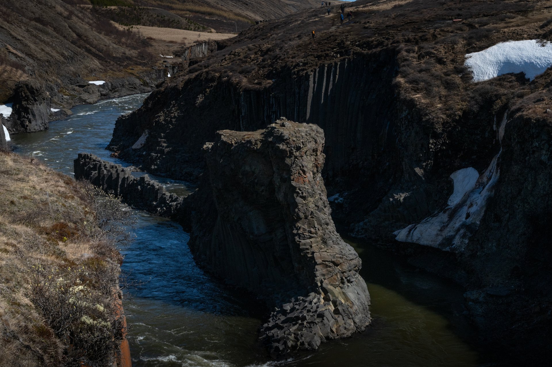 Stuðlagil basalt canyon glacial river Iceland