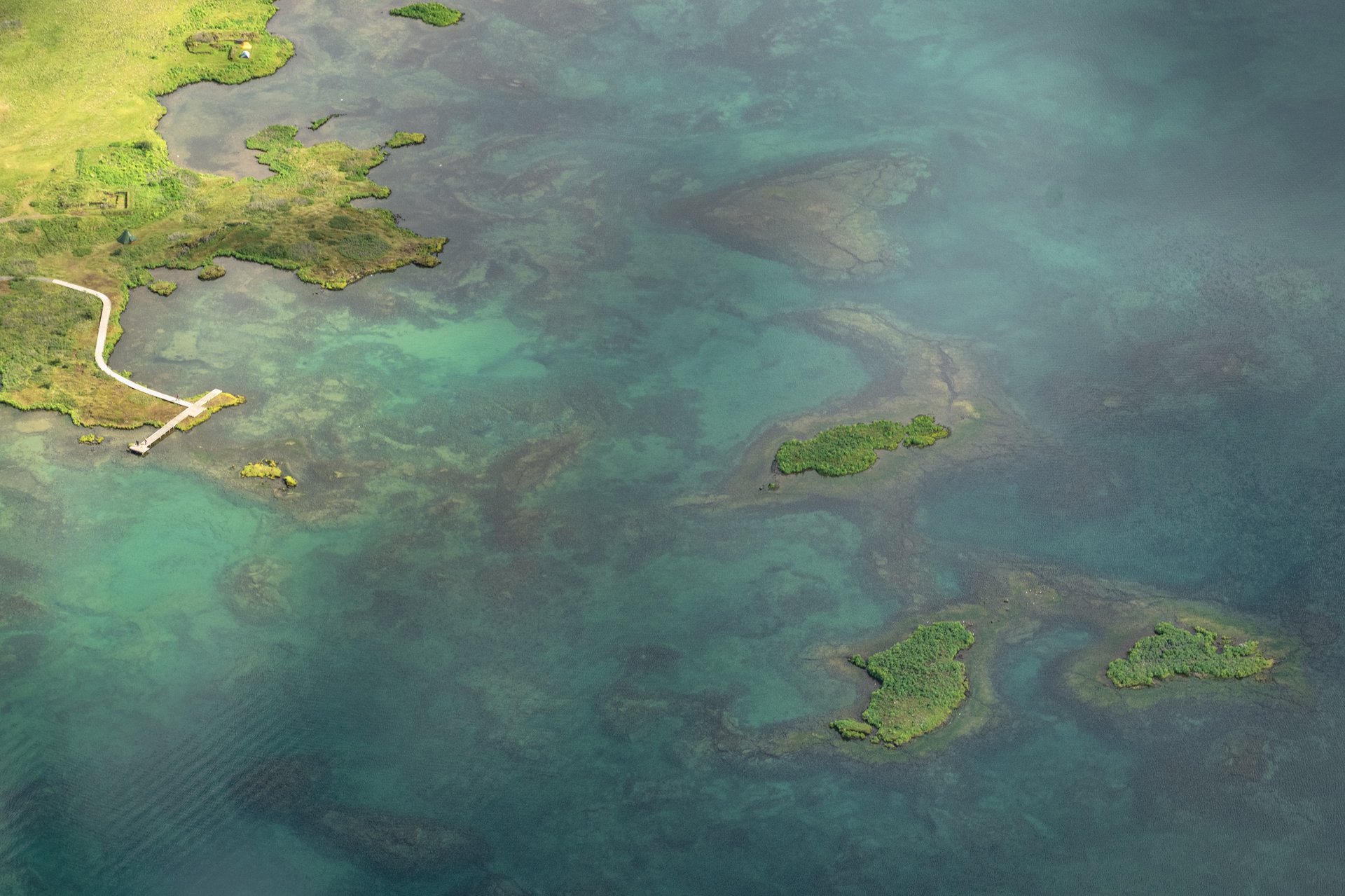 Colorful rhyolite mountains Landmannalaugar aerial view