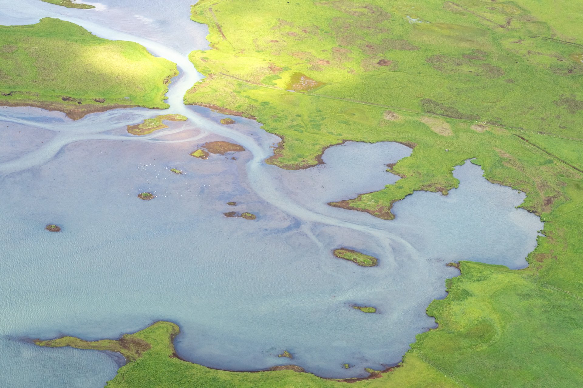 Coastal formations and ocean from above Iceland