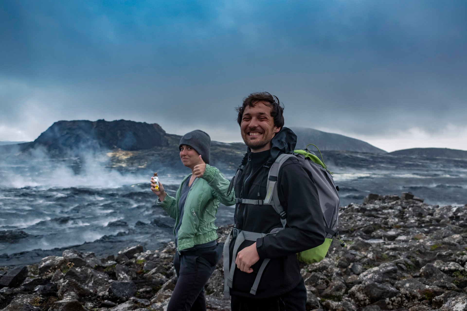 Visitors viewing 2021 Fagradalsfjall eruption Iceland