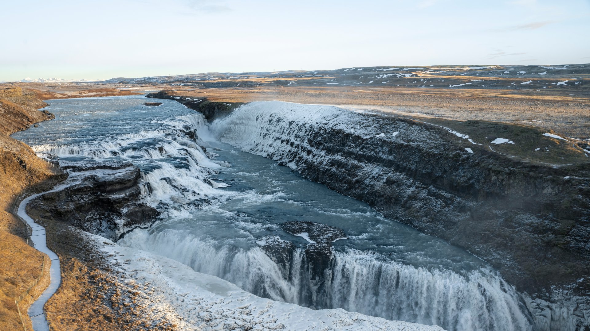 The majestic Gullfoss waterfall on Iceland's Golden Circle