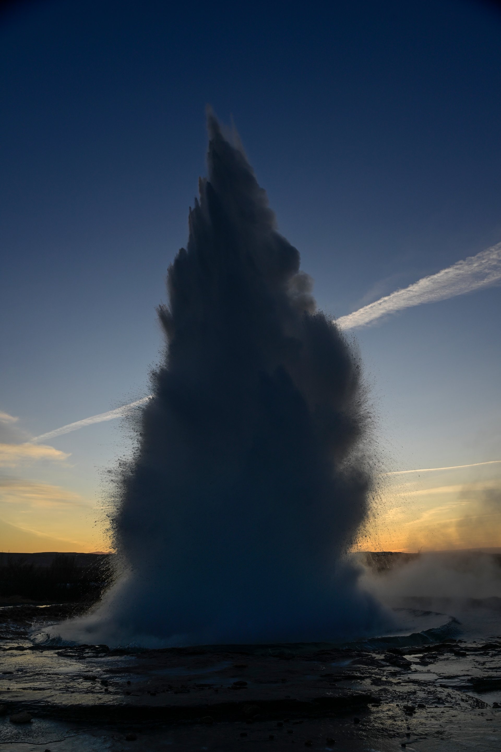 Strokkur geyser erupting at the Geysir geothermal area