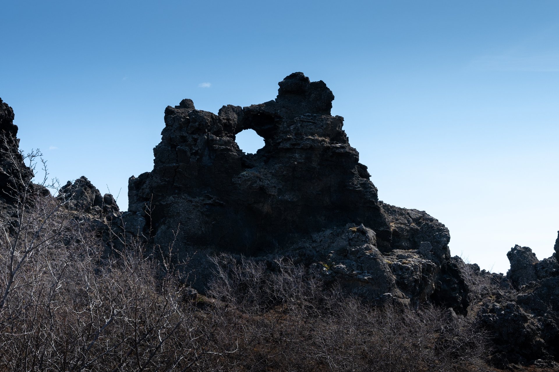 Dimmuborgir lava pillars and arches at Mývatn Iceland