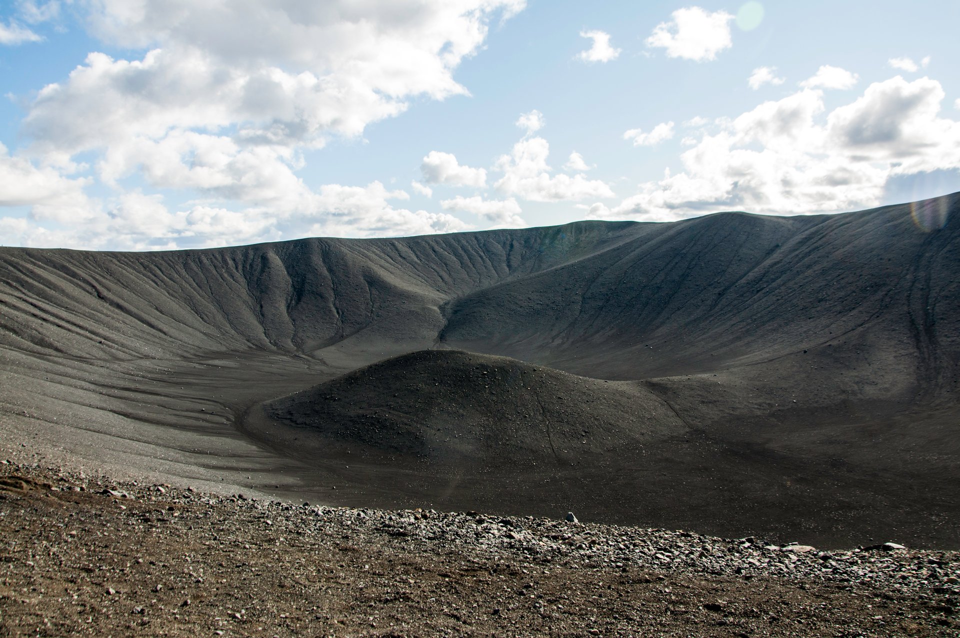 Hverfjall crater and Lake Mývatn in North Iceland