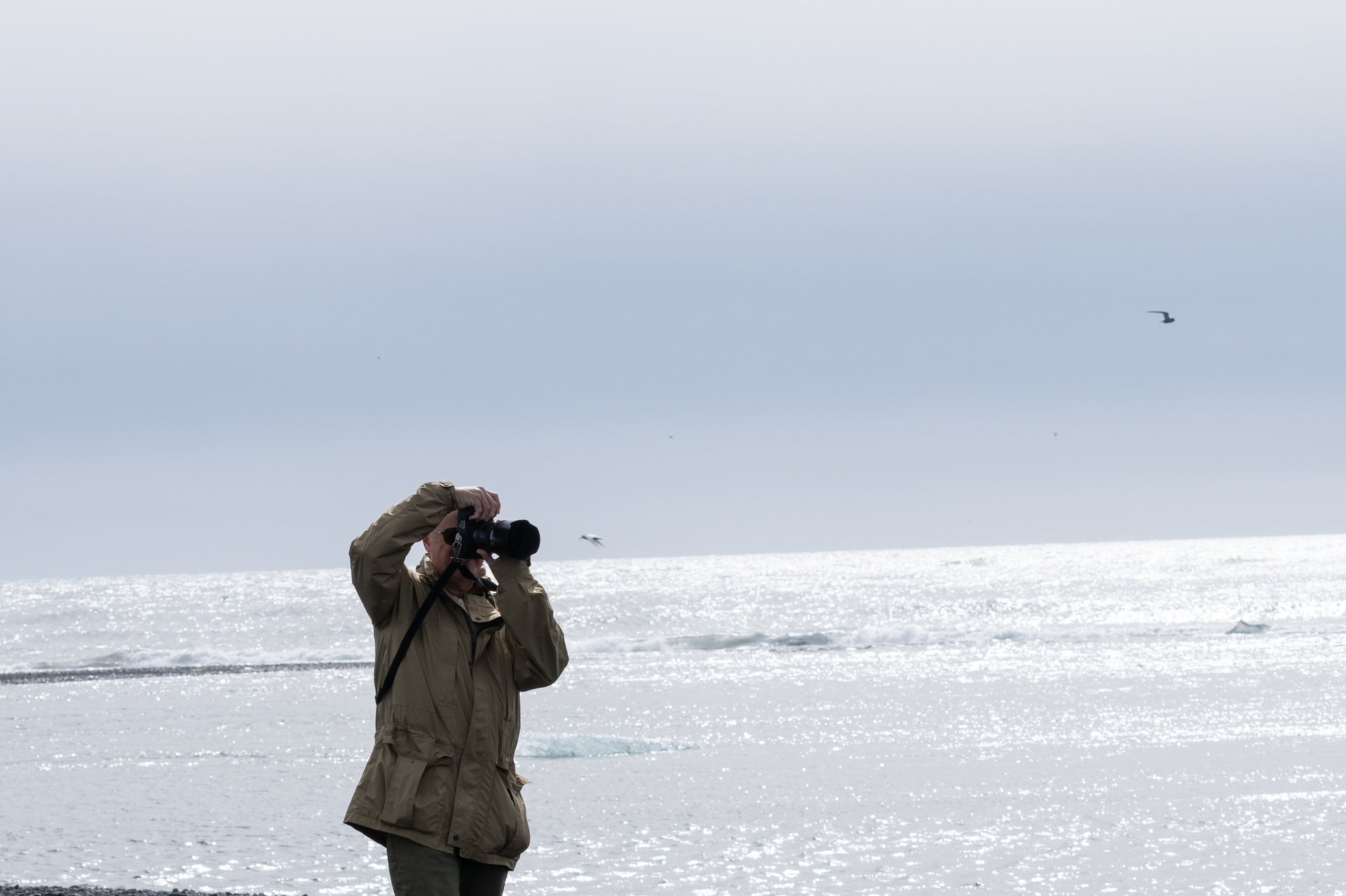 Client taking pictures during a private guided tour in Iceland
