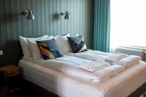 Blábjörg Guesthouse rooms and surroundings