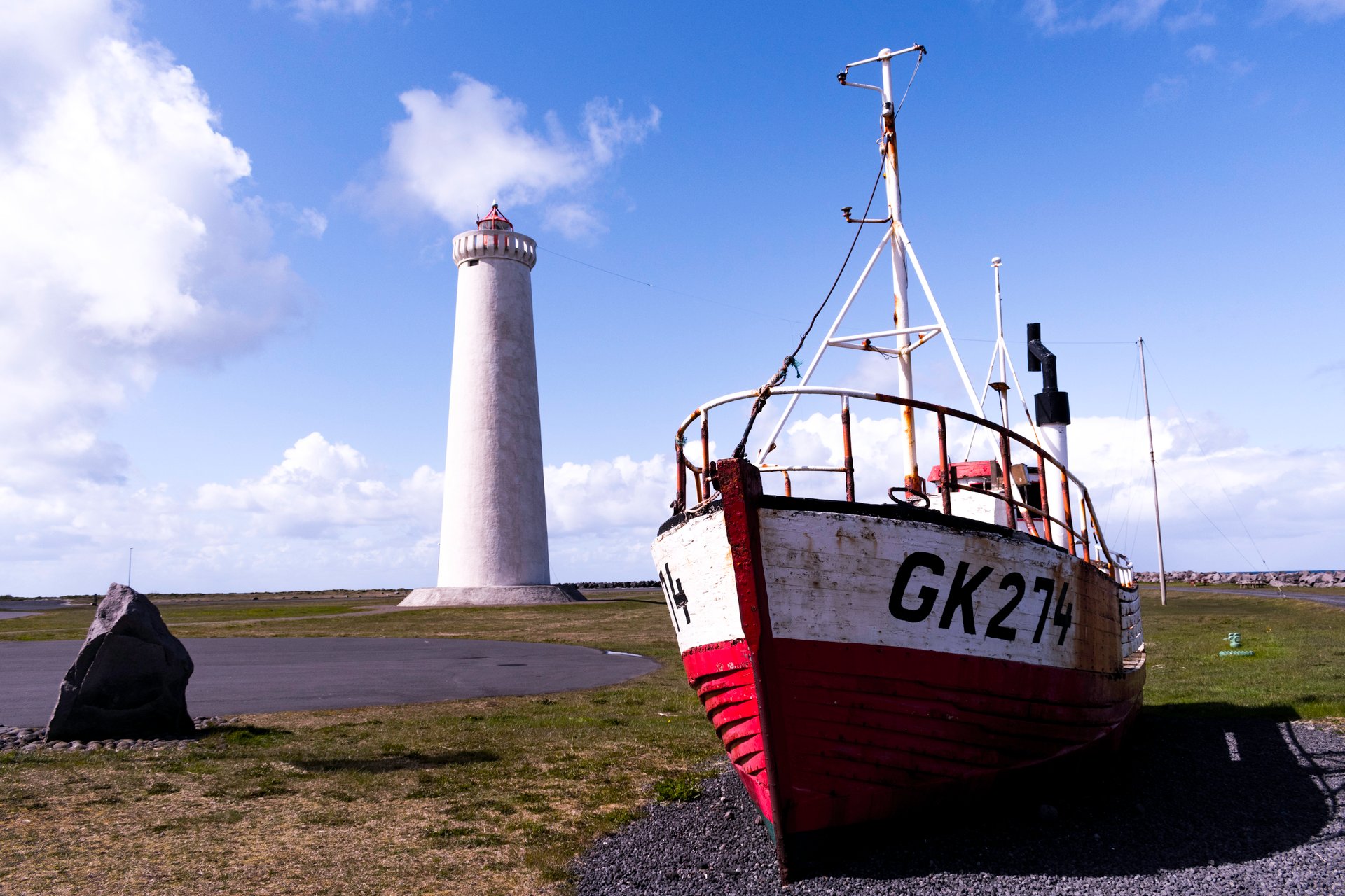 Garður lighthouses old and new Iceland Reykjanes