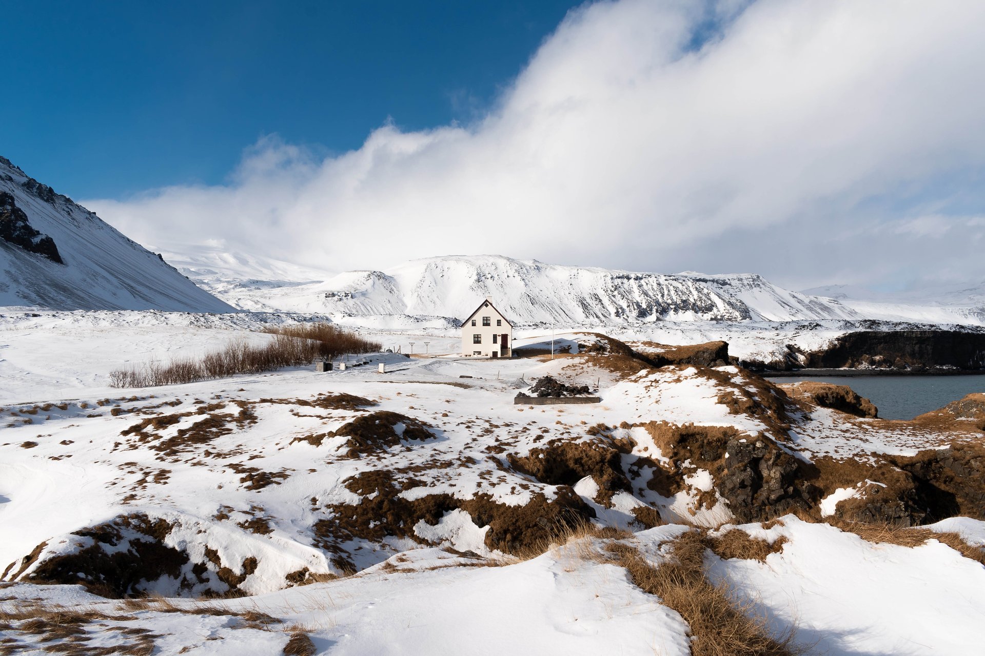 Arnarstapi rock arch and coastal walk Iceland