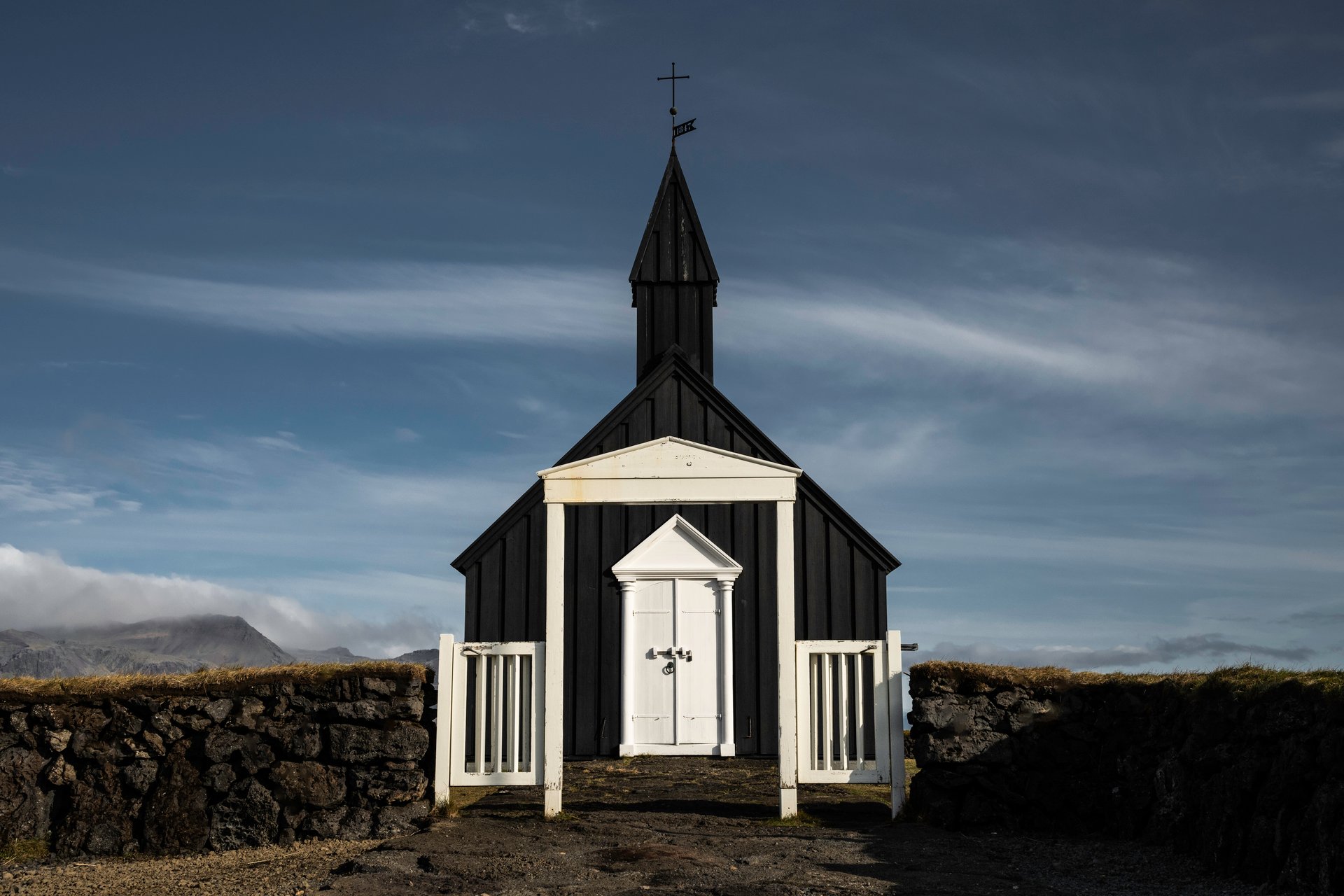 Búðakirkja black church Snæfellsnes Peninsula Iceland