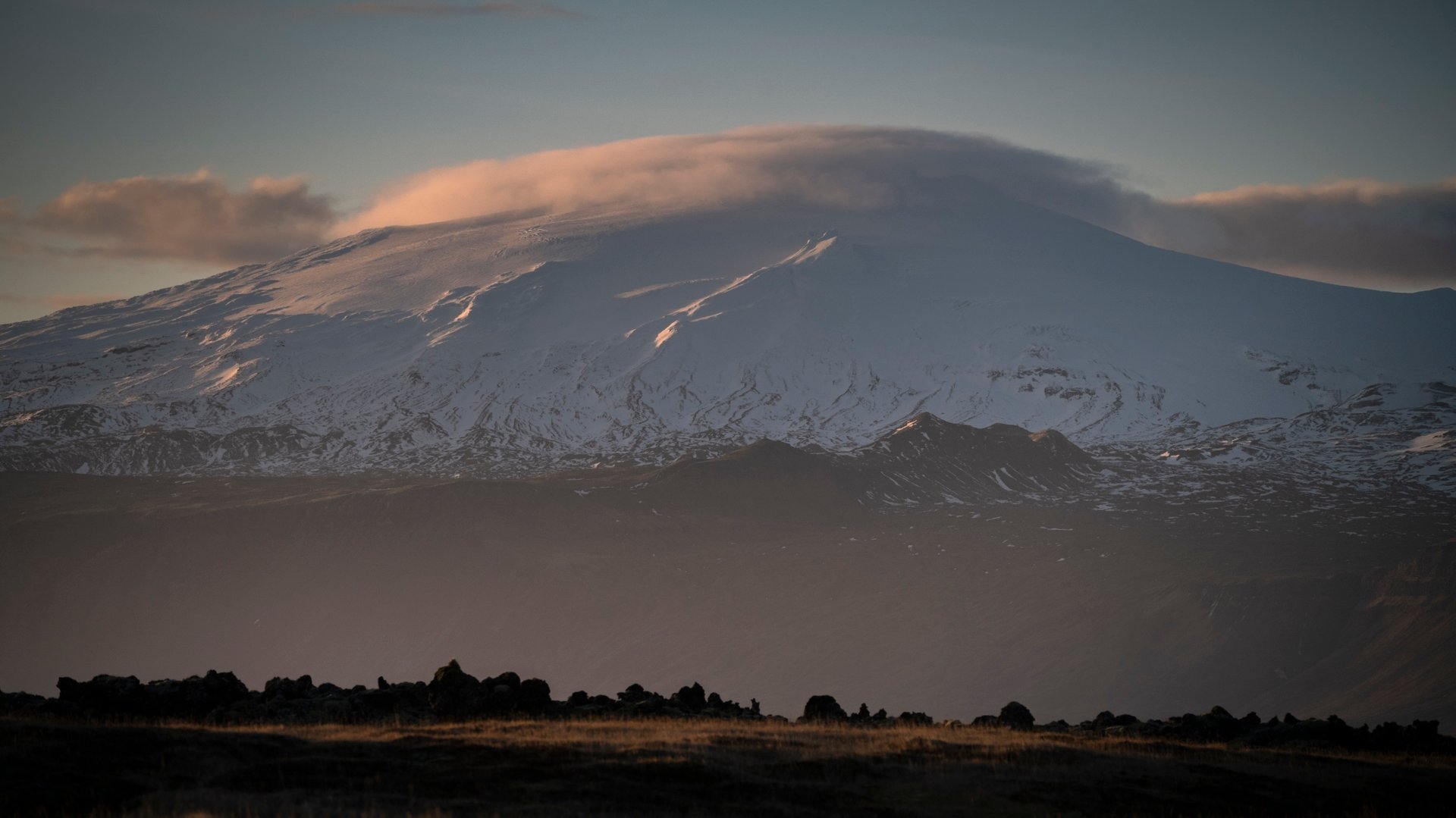 Snæfellsjökull glacier-capped volcano Snæfellsnes Peninsula Iceland