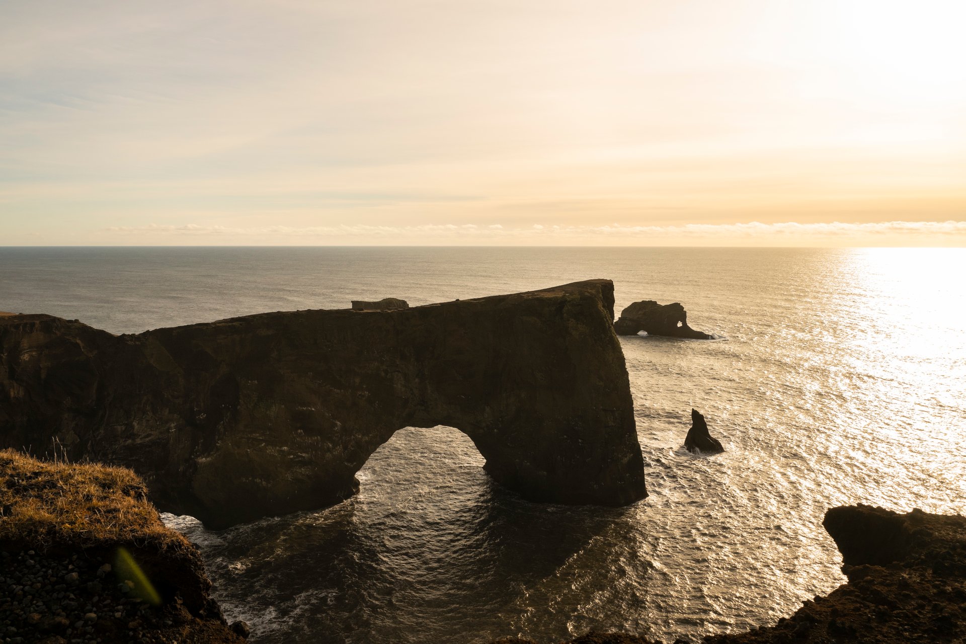 Dýrhólaey arch and cliffs Iceland South Coast