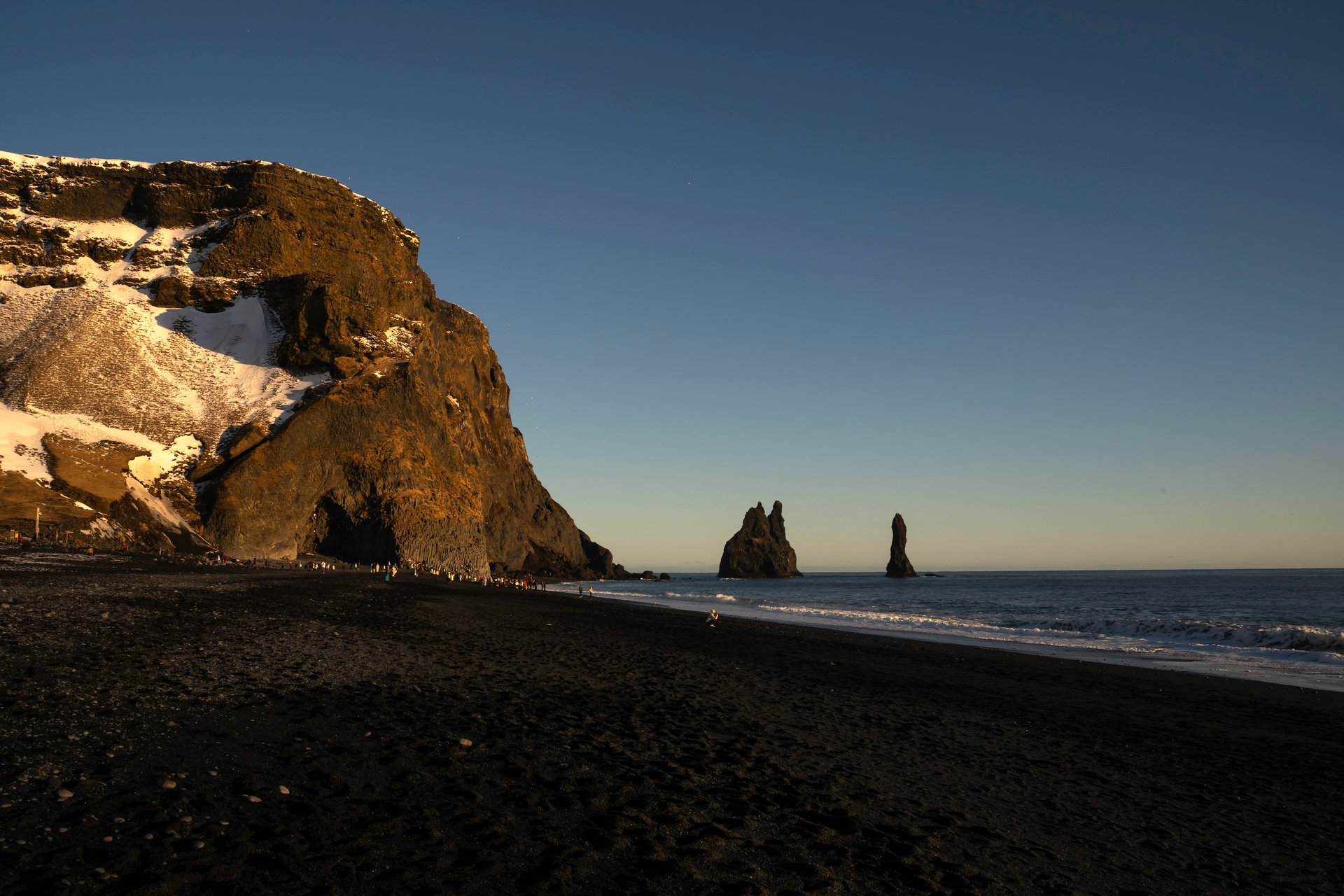 Reynisfjara black sand beach Iceland basalt columns