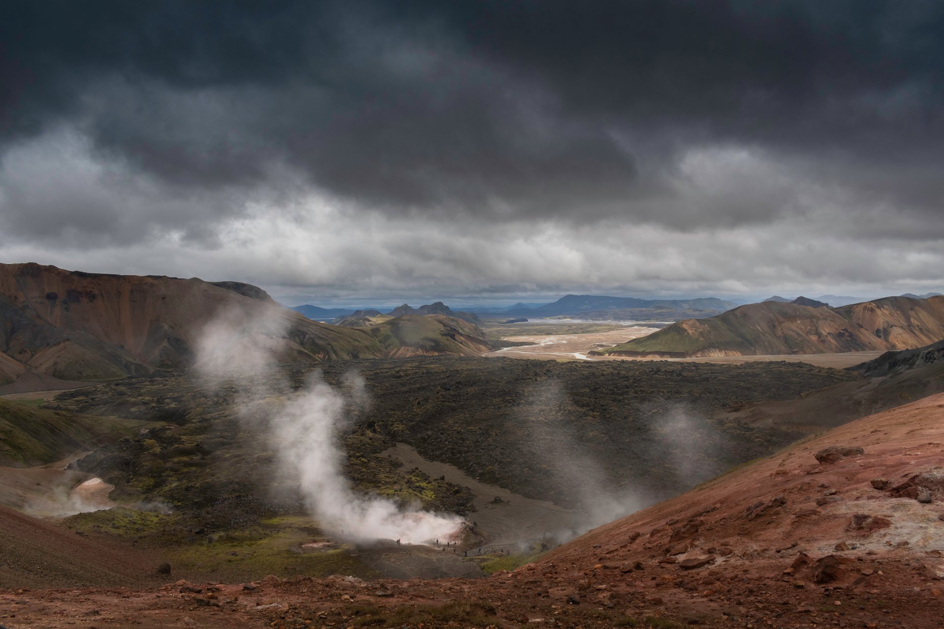 Colorful rhyolite mountains in Landmannalaugar Iceland