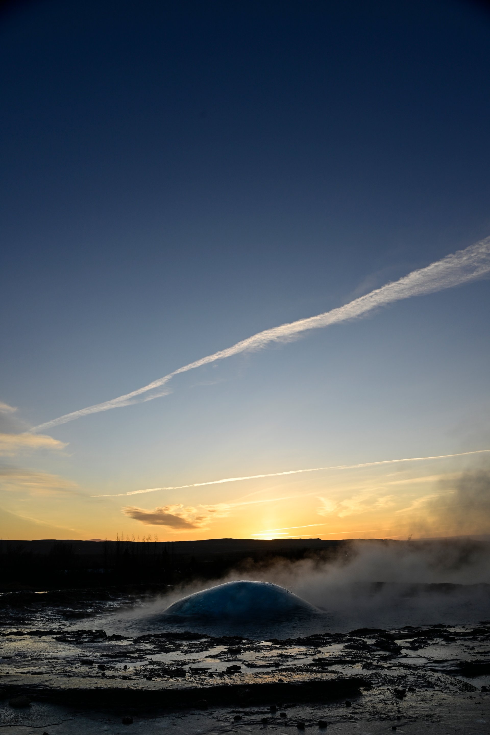 Peaceful Icelandic landscape with fewer tourists in winter