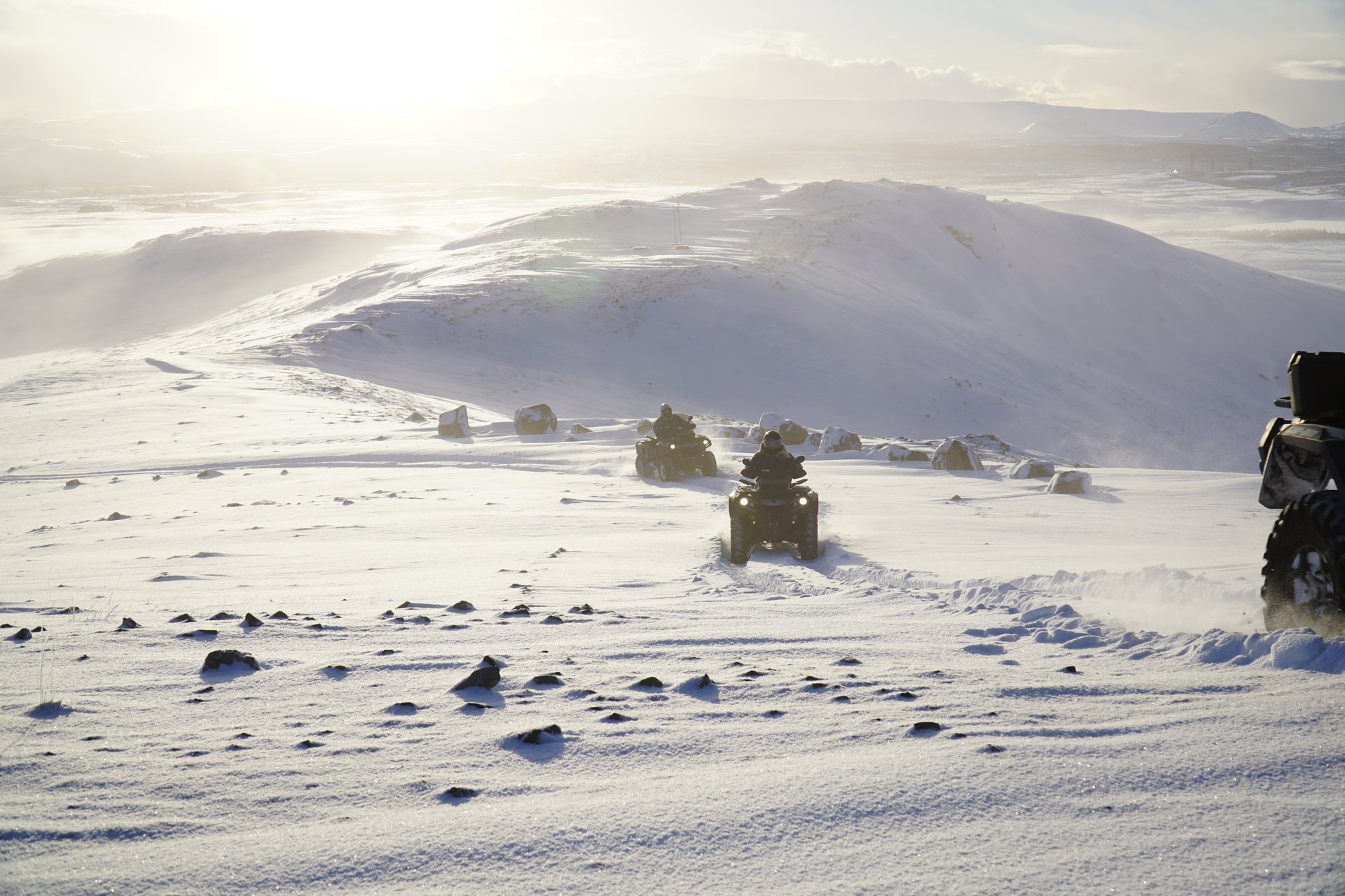 Family-friendly ATV tour through volcanic terrain near Reykjavík