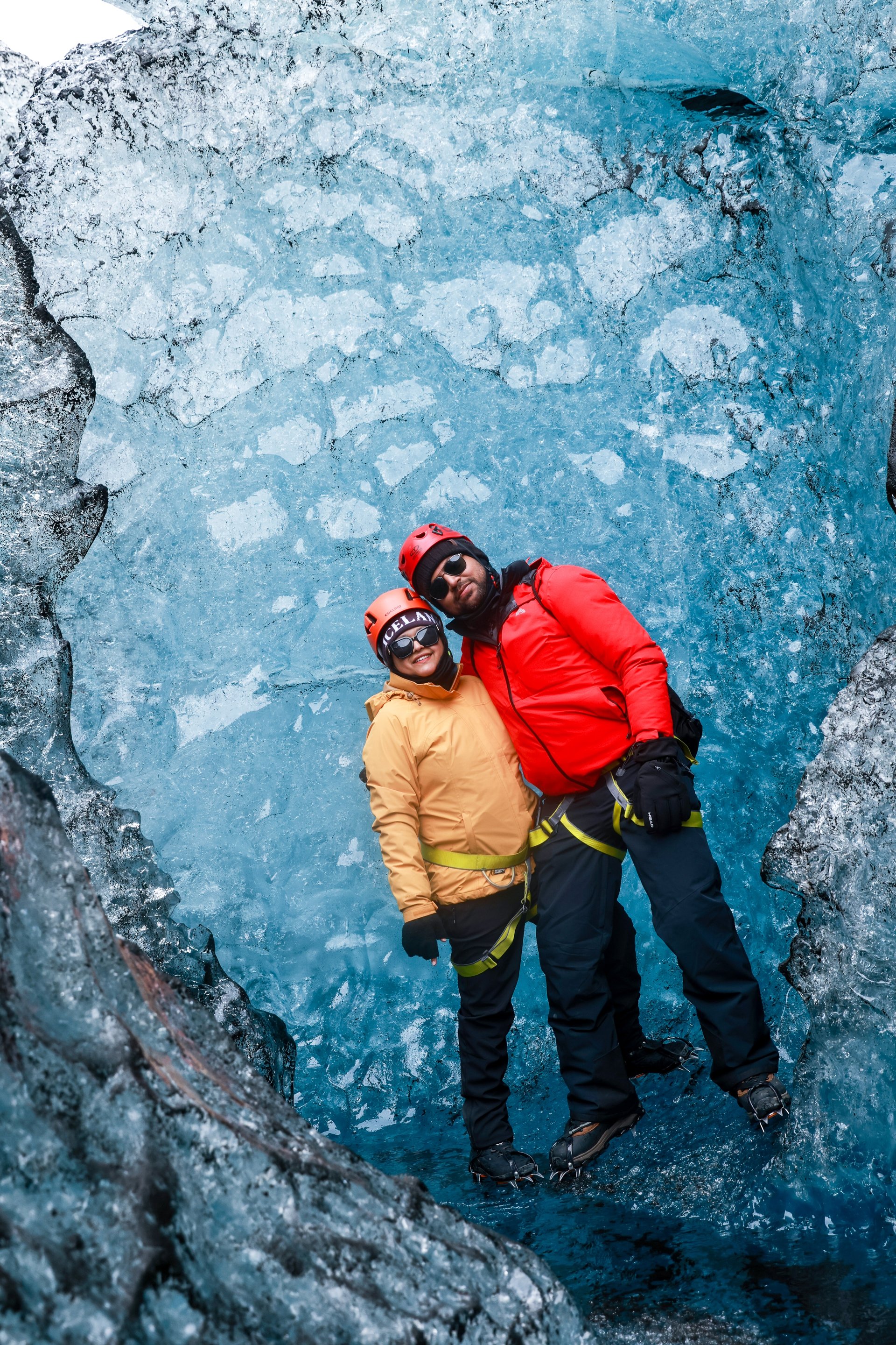 Professional glacier photography in blue ice cave Iceland