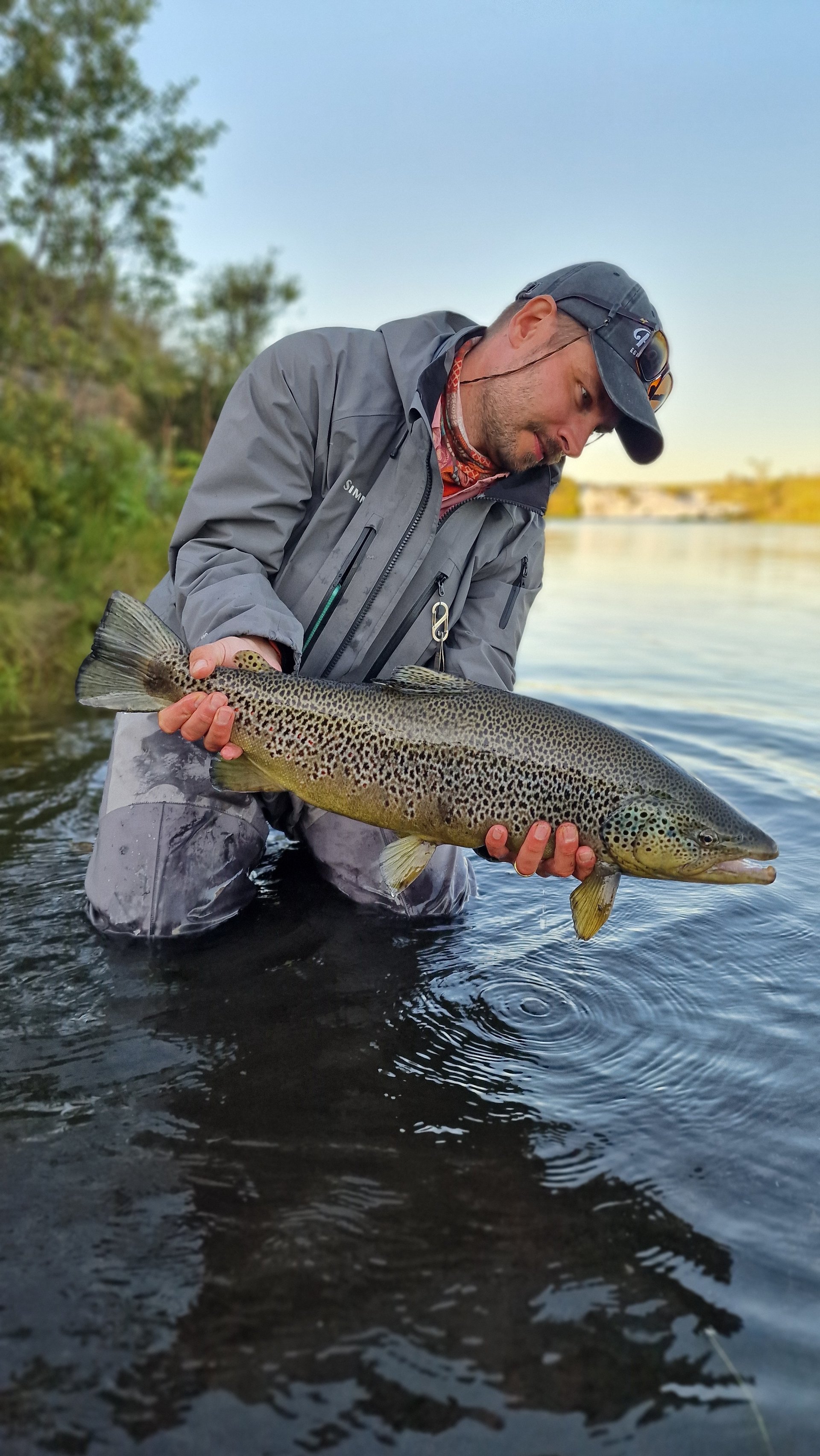 Fly fishing pristine pools on West Rangá River South Iceland