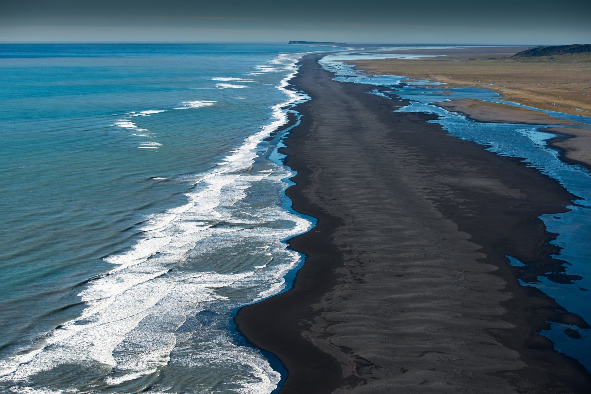 Rhyolite mountains Landmannalaugar from helicopter aerial view