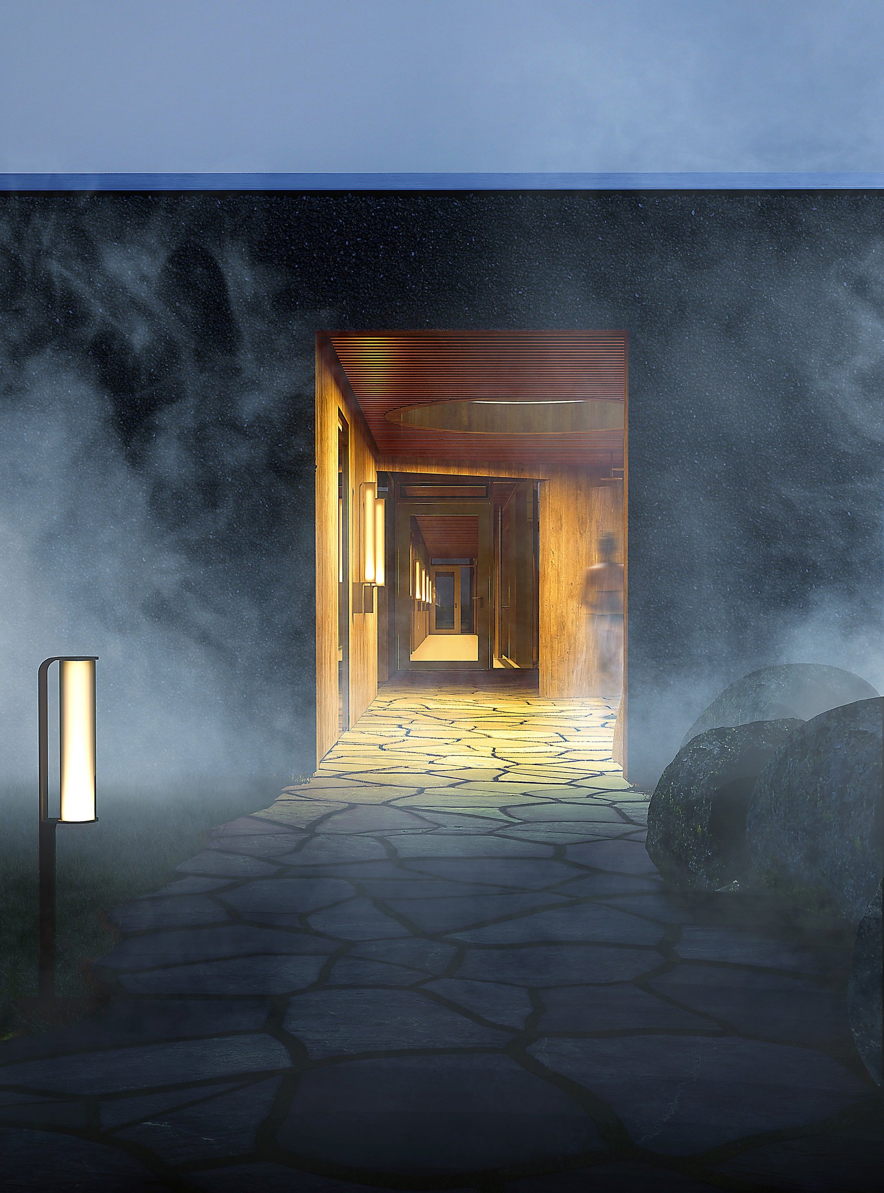 Lakeside bathing with mountain panoramas at Laugarvatn Fontana