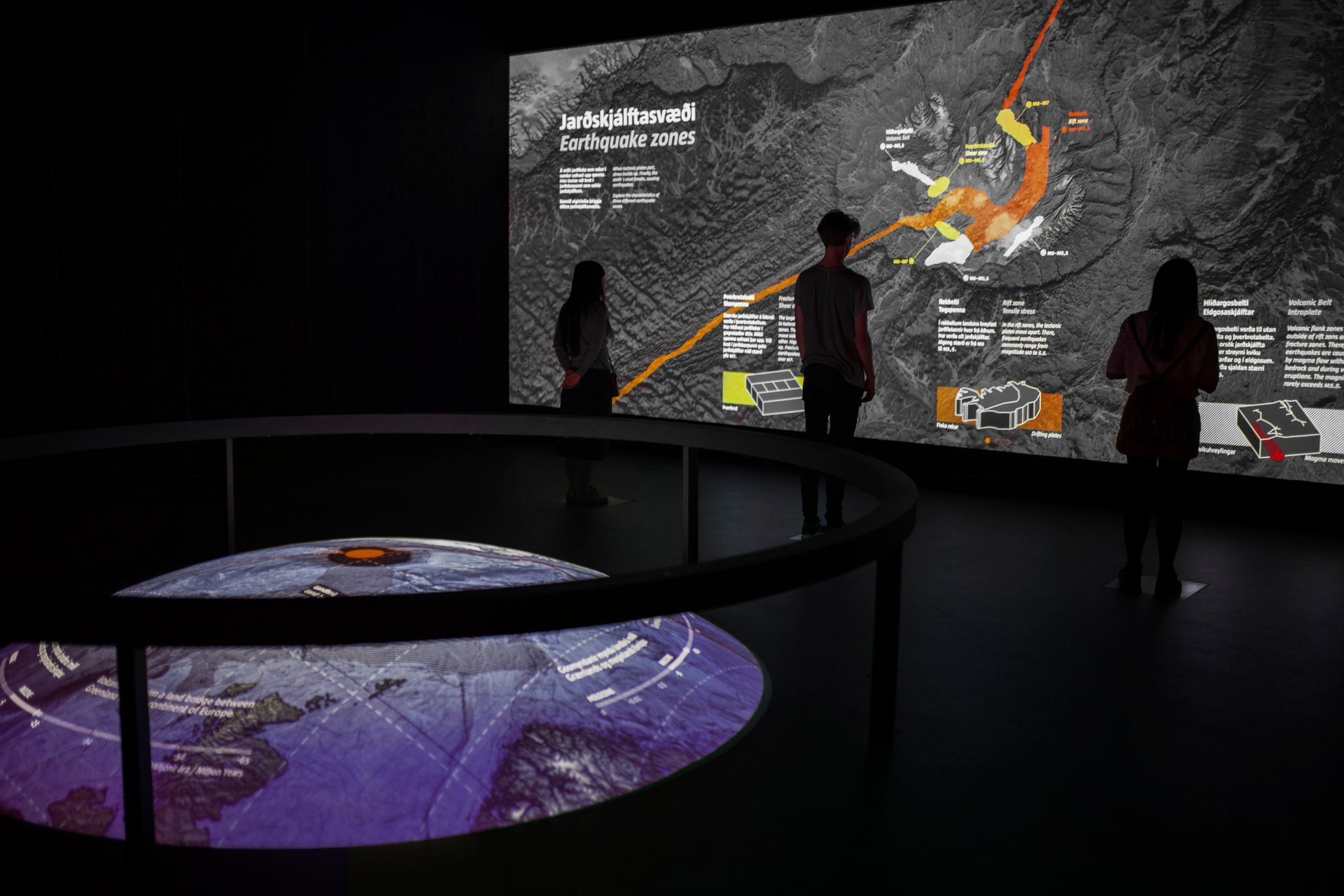 Real-time volcanic monitoring displays showing Iceland's active systems