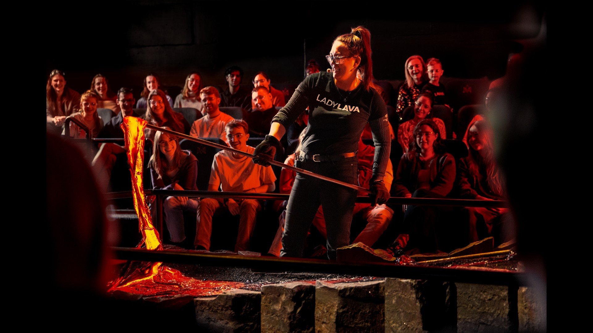 Authentic volcanic lava demonstration at Lava Show Reykjavík Grandi harbor