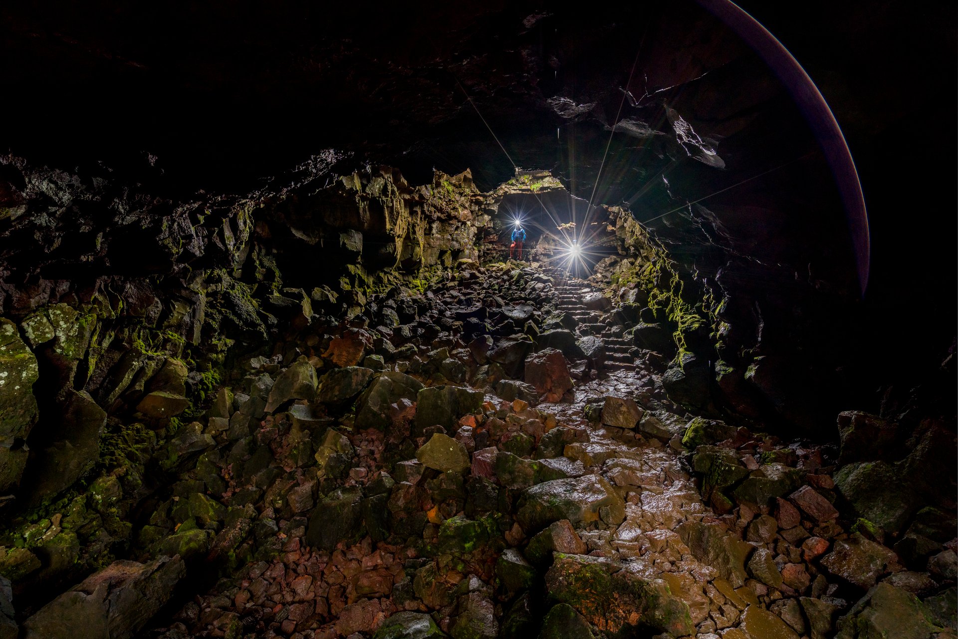 Raufarhólshellir lava tunnel entrance on Iceland's Reykjanes Peninsula