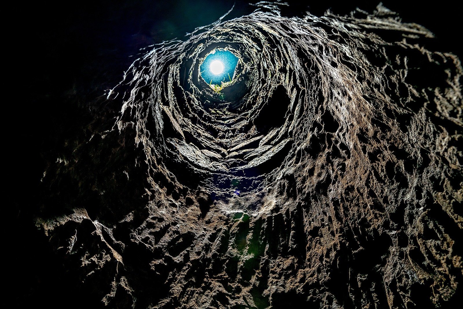 Interior of ancient man-made cave near Hella Iceland