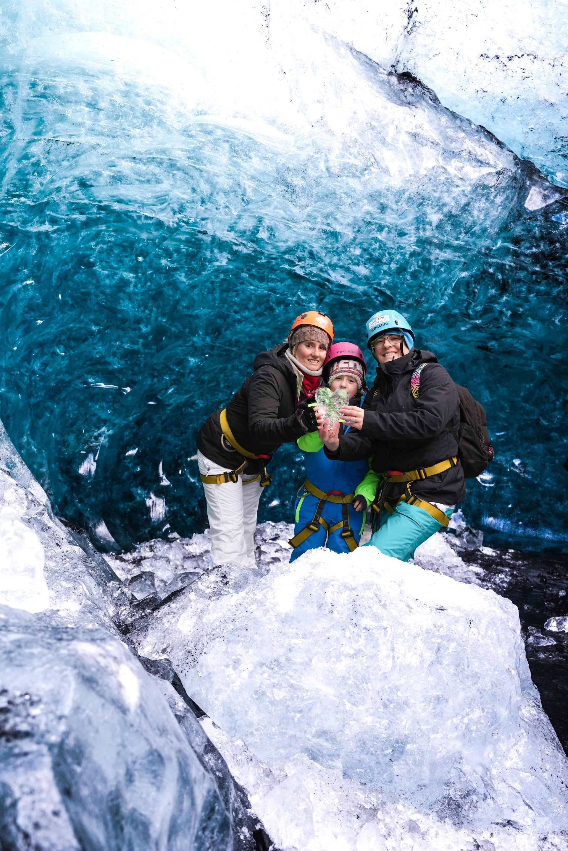 Exploring sapphire ice formations during exclusive morning glacier tour