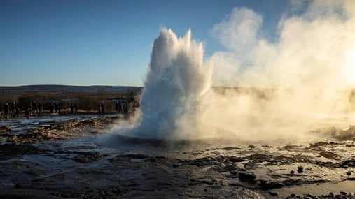 Geothermal area at Geysir hot spring field