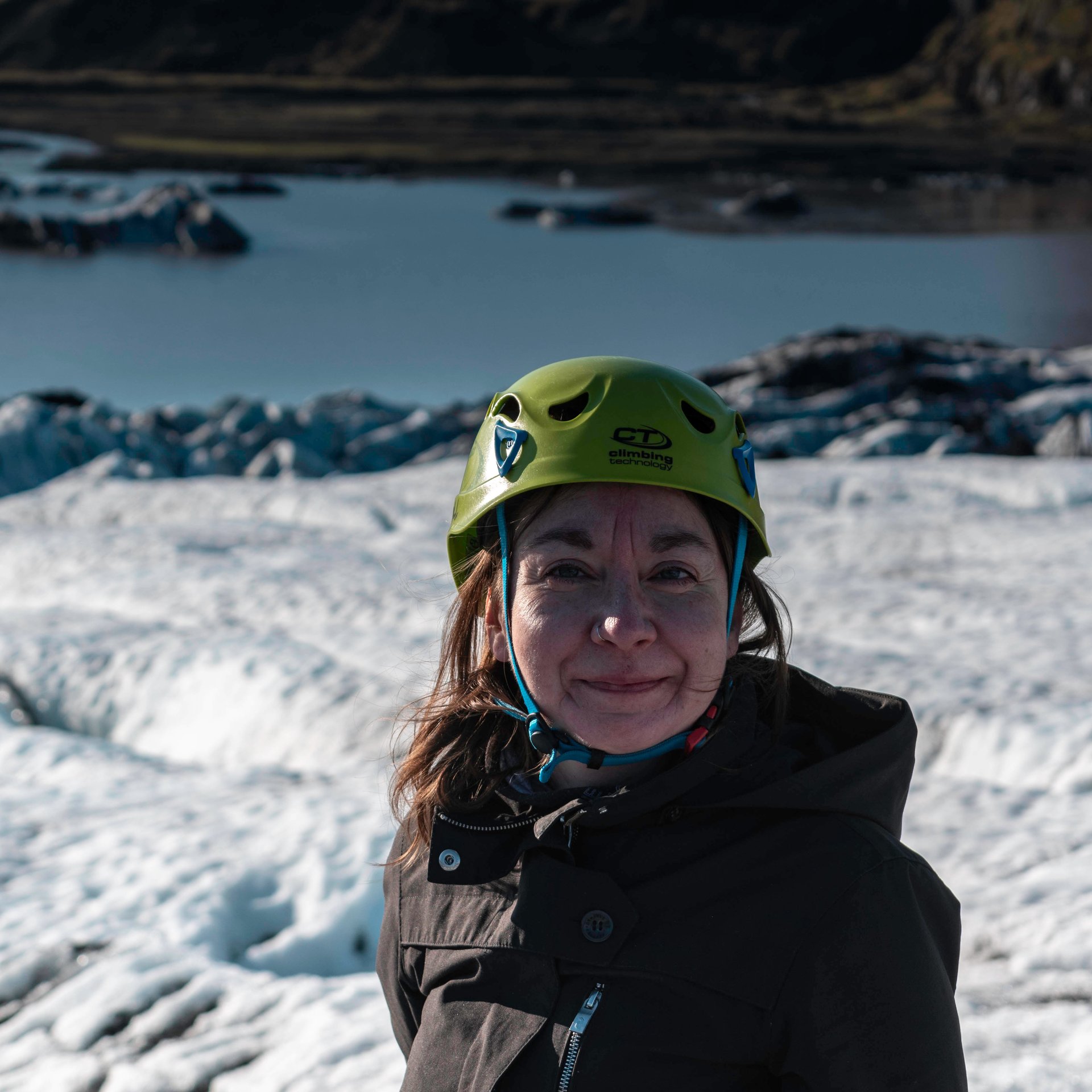 Stunning glacier landscape with moraine and glacial lagoon