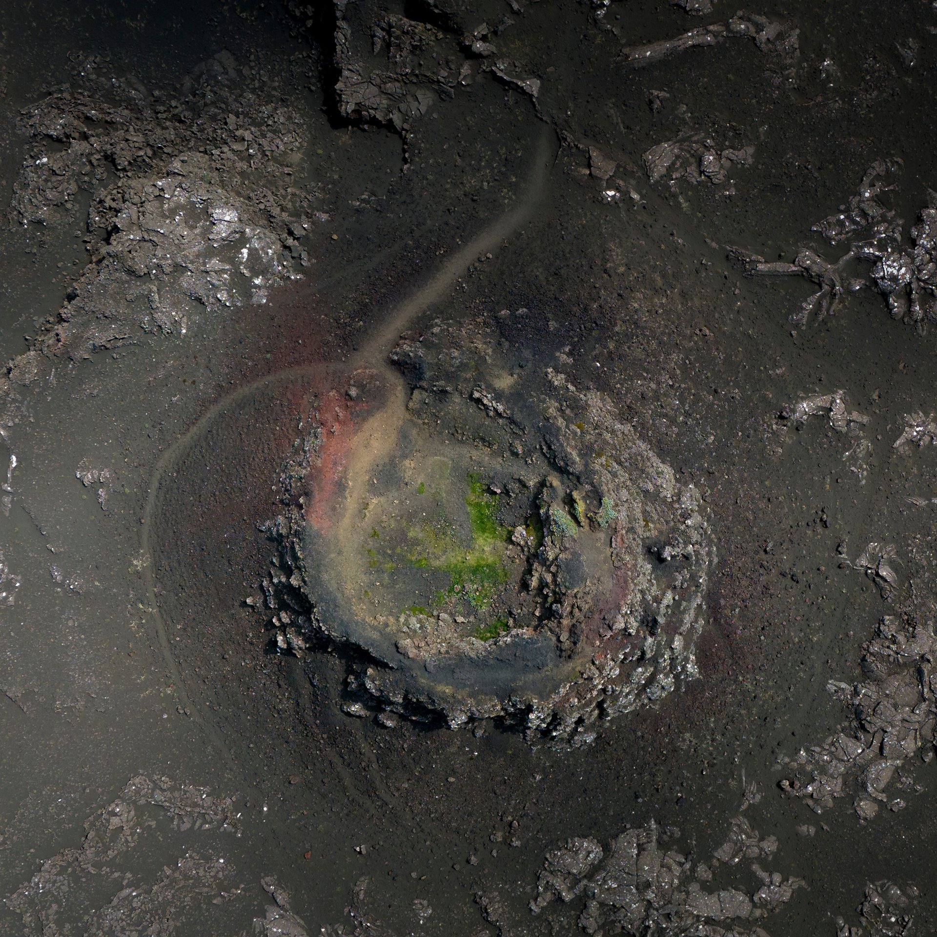 Beautiful and powerful hot spring blowing steam