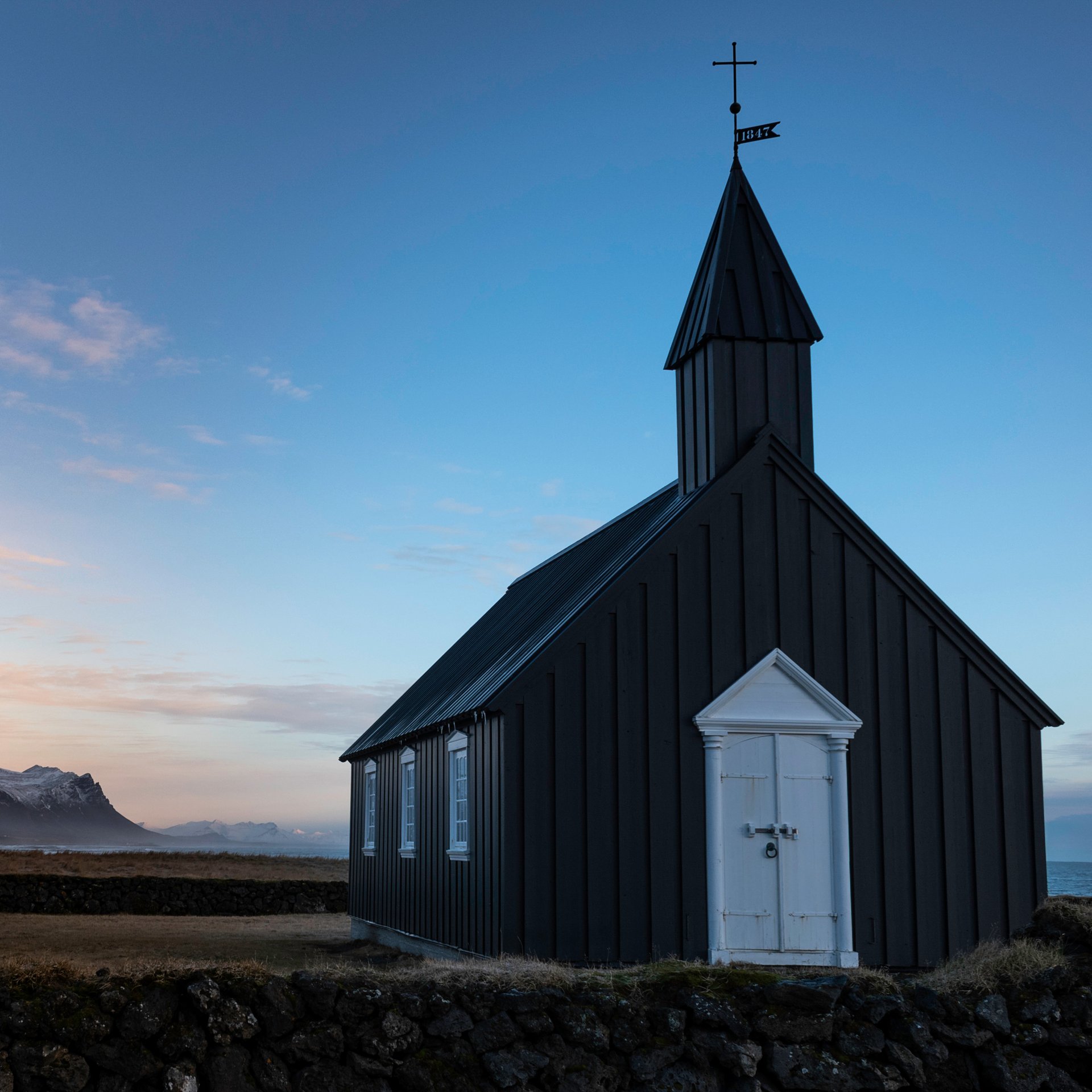 Black sand beach at Djúpalónssandur with shipwreck remains