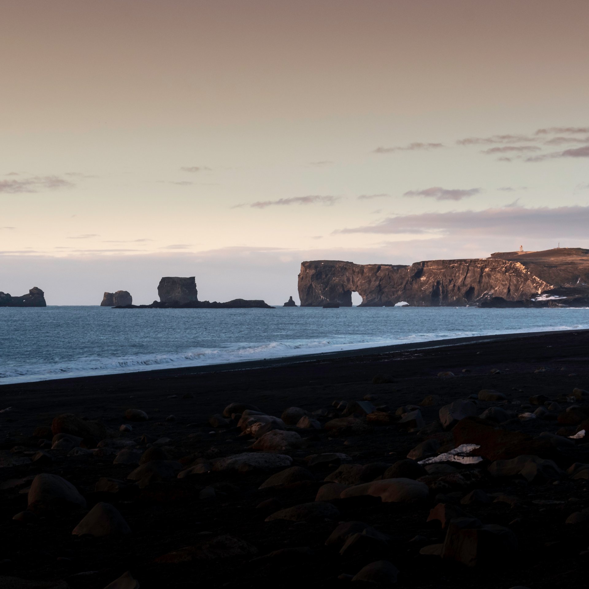 Geometric basalt columns at Reynisfjara beach
