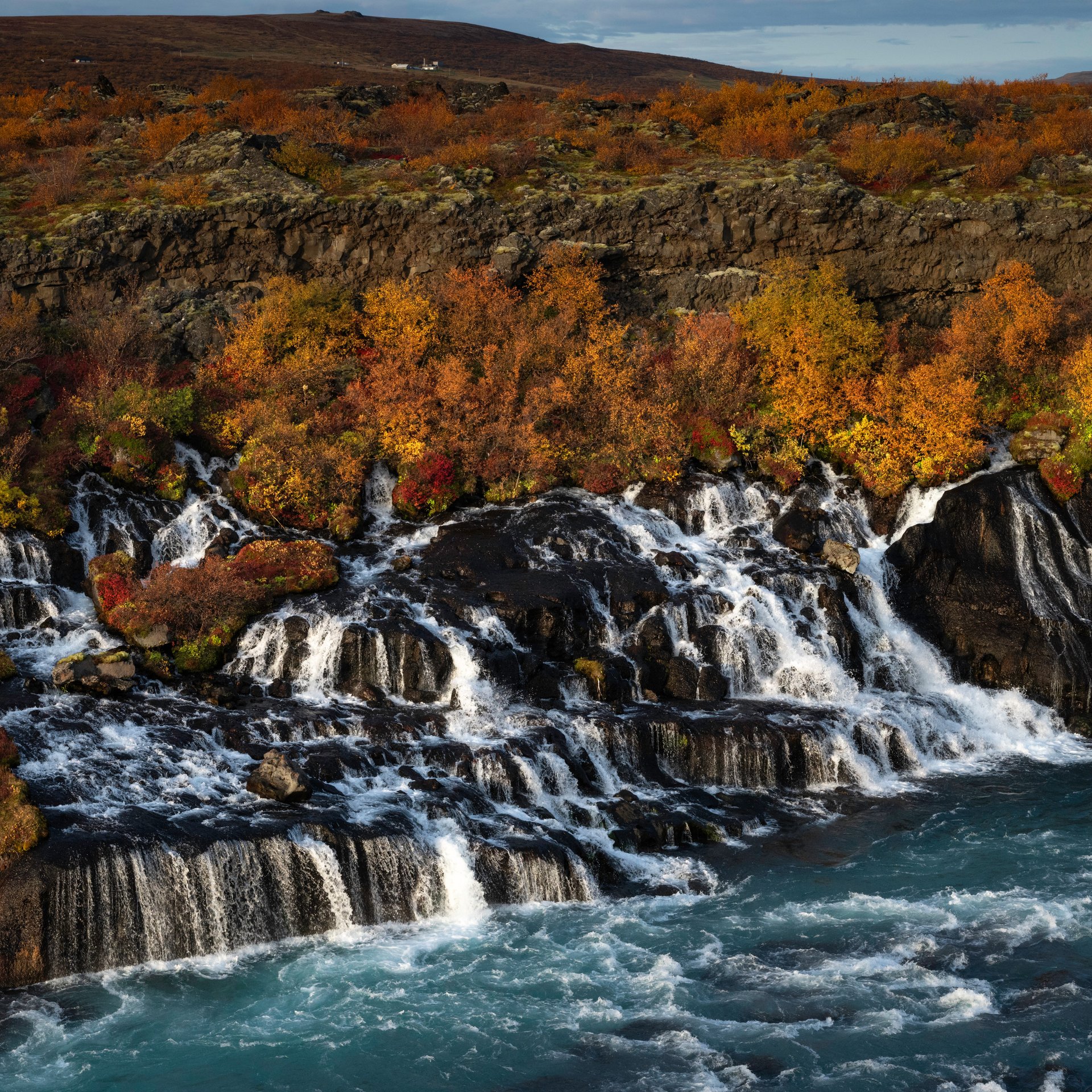 West Iceland featuring Hraunfossar lava waterfalls and Borgarfjörður landscapes