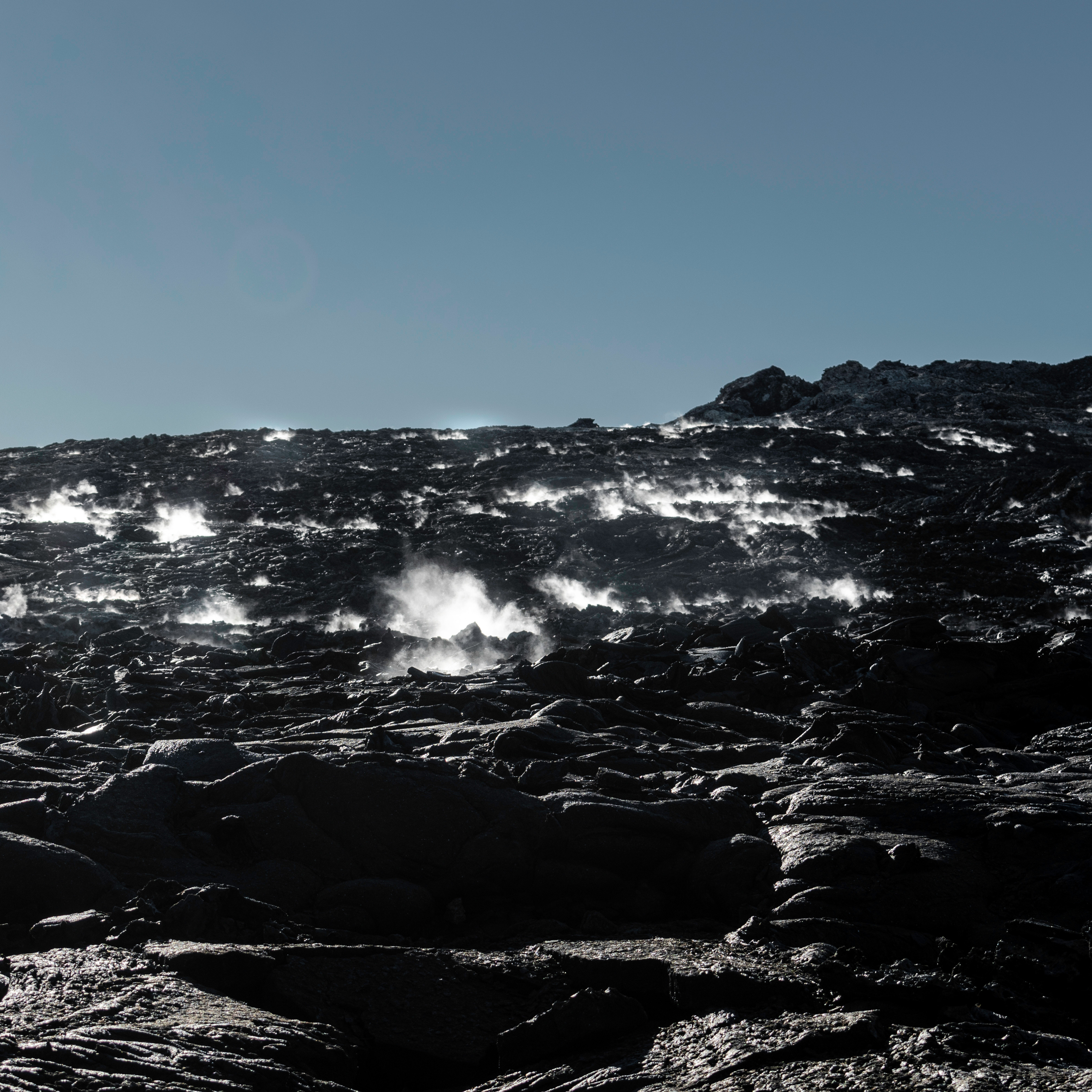 Volcanic lava formations along the Fagradalsfjall hiking trail